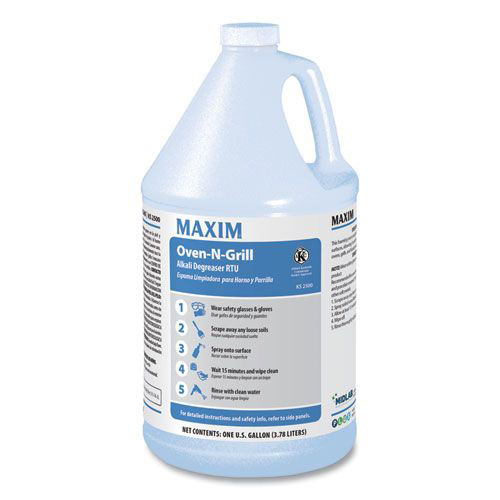 Industrial Cleaning Products | Maxim 250000-41 1 Gallon Bottle Oven-N-Grill RTU Alkali Degreaser - Citrus Scent (4/Carton) image number 0