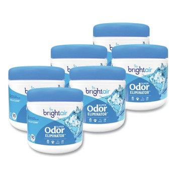 PRODUCTS | BRIGHT Air BRI 900090 14 oz. Jar Super Odor Eliminator - Blue, Cool and Clean (6/Carton)