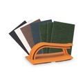 Grill Scrubbers | 3M 827000 Standard Abrasives 3.38 in. x 5.75 in. Easy Hand Pad Holder - Orange image number 1