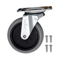 Casters & Wheels | Rubbermaid Commercial FG1011L20000 4 in. Wheel Swivel Mount Plate Non-Marking Plate Casters - Black/Gray/Silver image number 3