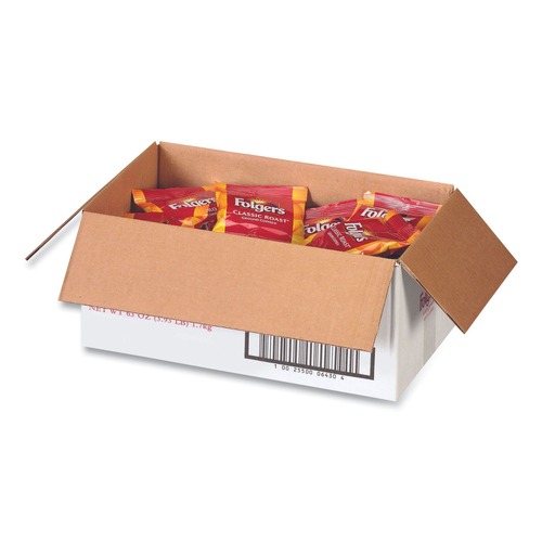Coffee - Caffeinated | Folgers 2550006430 1.5 oz. Classic Roast Coffee Fraction Pack (42/Carton) image number 0