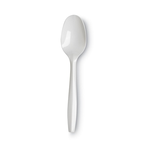 Disposable Spoons | Dixie PTM21 Plastic Mediumweight Teaspoons - White (1000/Carton) image number 0