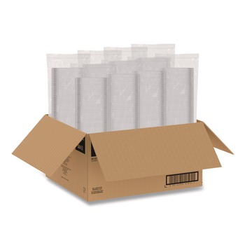Dart C16SB 8.5 in. x 8.5 in. x 1.96 in. 16 oz. Plastic Bowls - Square Clear (504/Carton)