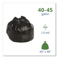 Low-Density Trash Bags | Stout by Envision T4048B15 40 in. x 48 in. 45-Gallon 1.5 mil. Total Recycled Content Plastic Trash Bags - Black/Brown (100/Carton) image number 2