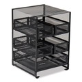Condiment Organizers | Mind Reader MMTDR5-BLK 6.75 in. x 7 in. x 10 in. 5-Compartment Network Collection Tea Countertop Organizer - Black image number 0