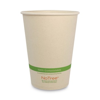 World Centric BO-SU-32 32 oz 4.4 in. Diameter x 5.8 in. h No Tree Sugarcane Paper Bowls - Natural (500/Carton)