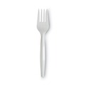 Disposable Forks | Dixie PFM21 Mediumweight Plastic Cutlery Forks - White (1000/Carton) image number 2