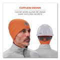 Head & Face Protection | Ergodyne 16814 N-Ferno 6812 One Size Fits Most Rib Knit Beanie - Orange image number 3
