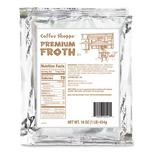 Perforated Roll & Hand Towels | Coffee Shoppe DIX40541 1 lb Premium Froth Topping Bag image number 0