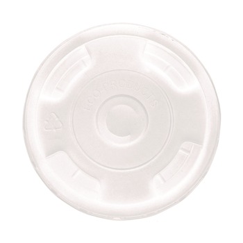CUP LIDS | Eco-Products EP-CRFL BlueStripe Recycled Content 9 oz. to 24 oz. Cold Cup Flat Lids - Clear (10 Packs/Carton, 100/Pack)