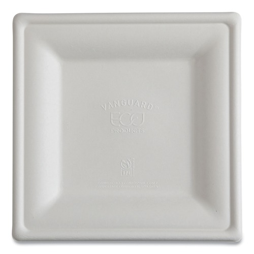 Perforated Roll & Hand Towels | Eco-Products EP-P023NFA 10 x 10 Vanguard Renewable and Compostable Sugarcane Plates - White (250/Carton) image number 0