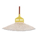 Mop Heads | Rubbermaid Commercial FGF11600WH00 12-Piece 16 oz. Premium Cut-End Cotton Wet Mop Head with 1 in. Orange Band (White) image number 2