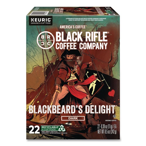 Coffee - Caffeinated | Black Rifle Coffee Company 5000384804 Blackbeard's Delight Coffee K-Cups (22/Box) image number 0