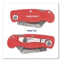 Knives & Multi-Purpose Tools | GreatNeck 12614 1.25 in. Blade 3.5 in. Aluminum Handle Quick Change Lock Back Utility Knife - Red image number 3