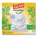 Drawstring & Kitchen Bags | Glad 78900 ForceFlex 24 in. x 27.38 in. 13 Gallon Kitchen Drawstring Trash Bags - Gain Original Scent/White (240/Carton) image number 1