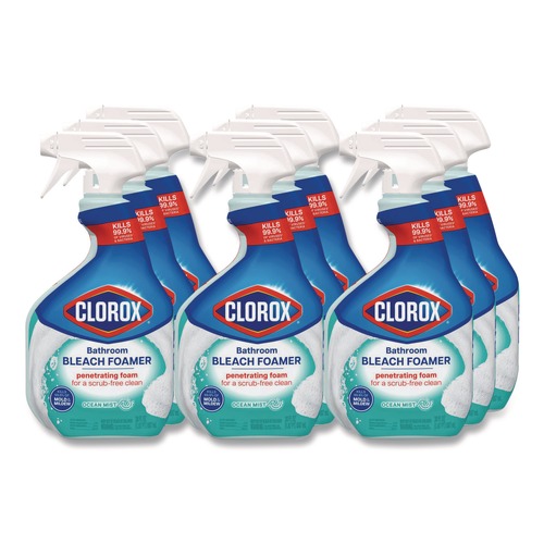 Bathroom Cleaners | Clorox 30614 30 oz. Spray Bottle Bathroom Foamer with Bleach - Ocean Mist (9/Carton) image number 0