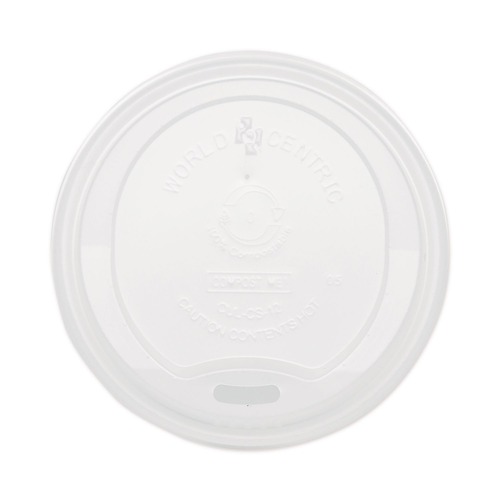 Cup Lids | World Centric CULCS12 10 oz. - 20 oz. PLA Lids for Hot Cups - White (1000/Carton) image number 0