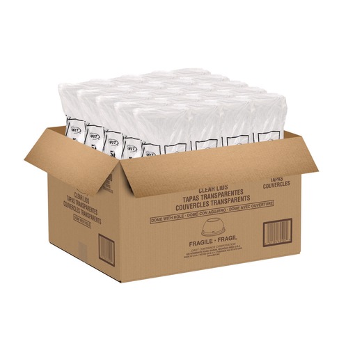 Cup Lids | Dart 16LCDHX Dome-Top Sundae/Cold Cup Lids Fits 12 oz. to 24 oz. Cups - Clear (1000/Carton) image number 0