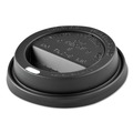 Cup Lids | Dart TL1224TGB Solo Traveler Sip Through Lids for ThermoGuard 12 oz to 24 oz Hot Cups - Black (1200/Carton) image number 1