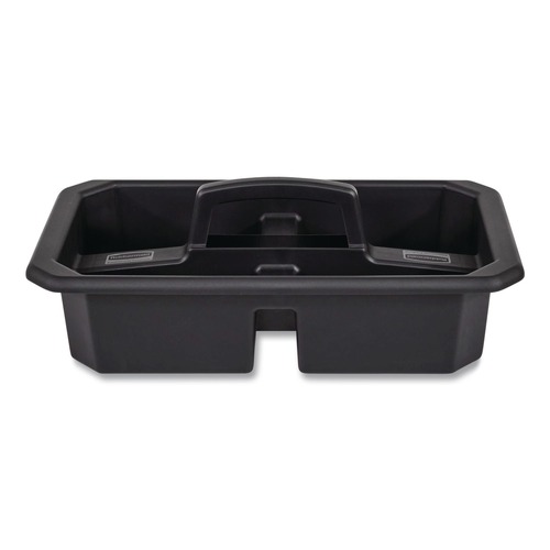 Janitorial & Housekeeping Carts | Rubbermaid Commercial 2202586 Cleaning Caddy Compatible with Full-Size and Compact Housekeeping Carts - Black (6/Carton) image number 0