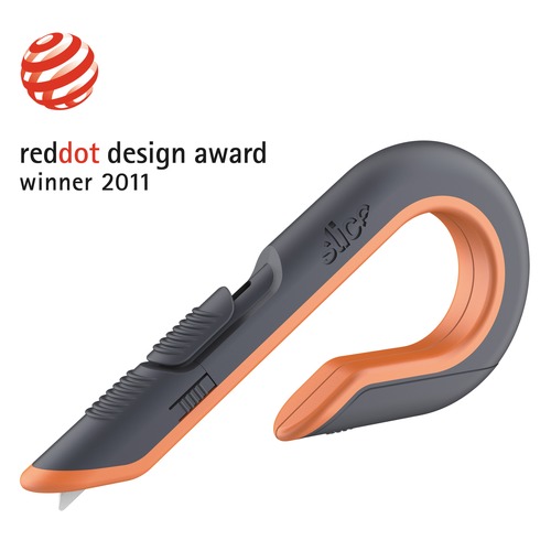 Knives & Multi-Purpose Tools | slice 10400 1.29 in. Carbon Steel Blade 7 in. Nylon Handle Replaceable Double Sided Box Cutters - Gray/Orange image number 0