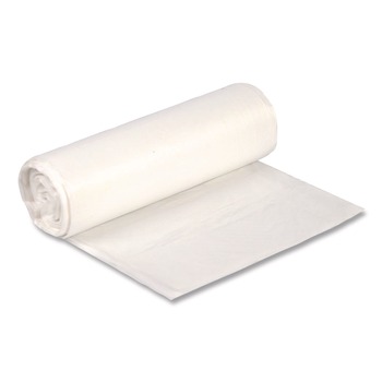 HIGH DENSITY TRASH BAGS | Boardwalk Z4833LNKR01 16 Gallon 8 mic 24 in. x 33 in. Perforated Roll High-Density Can Liners - Natural (1000/Carton)