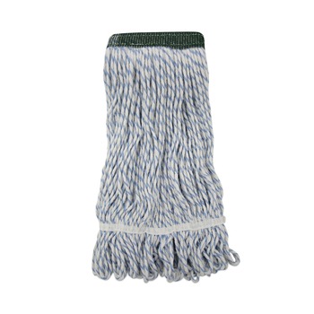 Boardwalk BWK552 Rayon/Polyester Wide Floor Finish Mop Head - Medium, White/Blue (12/Carton)