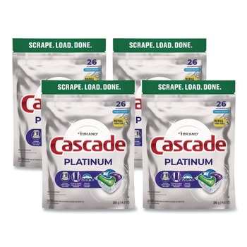 PRODUCTS | Cascade 80797184 Platinum ActionPacs, Fresh Scent 14 oz Pack, 4 Packs/Carton