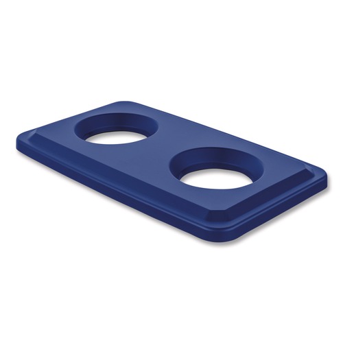 Waste Receptacle Lids | Suncast Commercial TCNLID02BLD 11.87 in. x 20.25 in. x 1.41 in. 23-Gallon Resin Slim Trash Can Bottle and Can Lid - Blue image number 0
