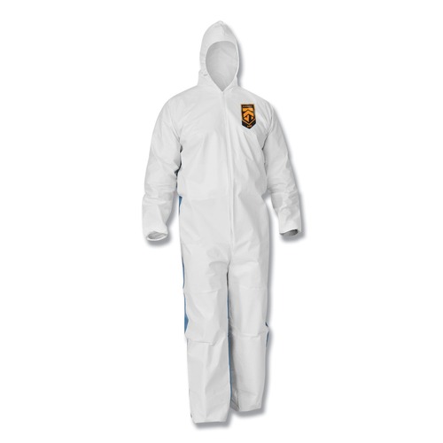 Cleaning Cloths & Wipes | Ansell 38938 A35 Liquid and Particle Protection Coveralls Hooded - Large, White (25/Carton) image number 0