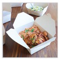 Food Containers & Lids | World Centric TO-NT-8 5.5 in. x 6.9 in. x 2.5 in. 46 oz. Sugarcane No Tree Folded Takeout Containers - Natural (300/Carton) image number 2