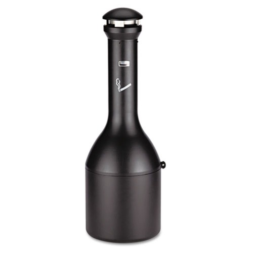 Smoking Receptacles | Rubbermaid Commercial FG9W3300BLA 4.1 Gallon 39 in. High Infinity Traditional Smoking Receptacle - Black image number 0