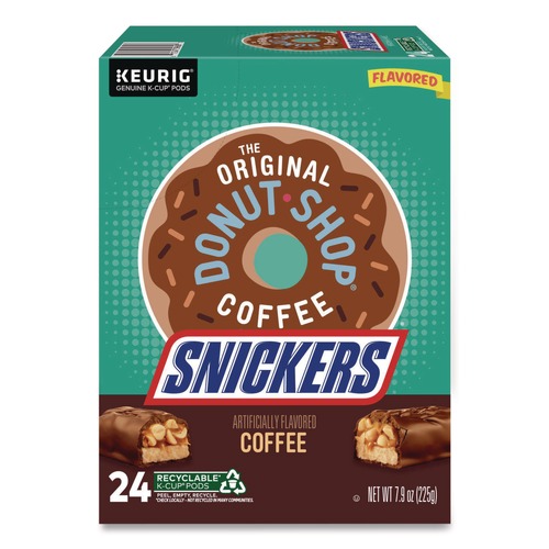 Coffee - Caffeinated | The Original Donut Shop 5000367239 Flavored Coffee K-Cups - Snickers (24/Box) image number 0
