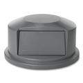 Waste Receptacle Lids | Rubbermaid Commercial FG264788GRAY 24.81 in. Diameter x 12.63 in. Round BRUTE Dome Top Receptacle Push Door for 44 Gallon Containers - Gray image number 1