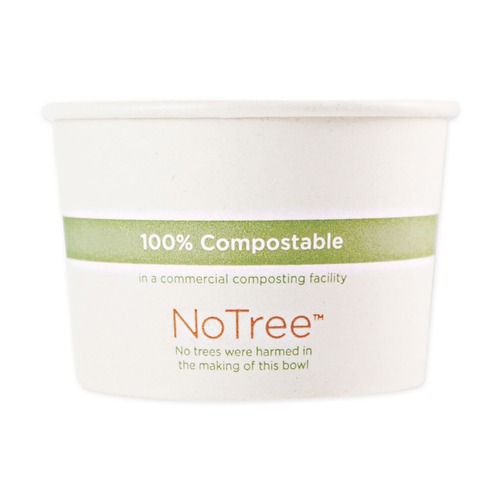 Food Containers & Lids | World Centric BOSU12 No Tree 4.4 in. Diameter x 2.5 in. h Sugarcane Paper Bowls - Natural (500/Carton) image number 0