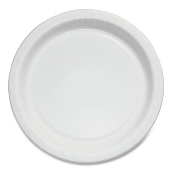 TABLETOP | SOLO MP6B-2054 Bare Eco-Forward 6 in. Diameter ProPlanet Seal Clay-Coated Paper Plate - White/Brown/Green (1000/Carton)
