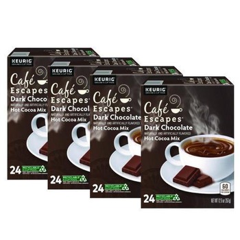 PRODUCTS | Cafe Escapes 5000330122 Dark Chocolate Hot Cocoa K-Cups (24/Box, 4 Boxes/Carton)