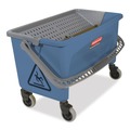 Finish Mops & Applicators | Rubbermaid Commercial FGQ93000BLUE 3 gal. Microfiber Finish Bucket with Lid - Blue image number 3