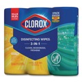 Cleaning Cloths & Wipes | Clorox 30112 7 in. x 8 in. 1-Ply Disinfecting Wipes - Fresh Scent/Citrus Blend (35/Canister, 3/Pack, 5 Packs/Carton) image number 2