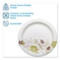 Plates | Dixie SXP9PATH Pathways 8.5 in. Diameter Heavyweight WiseSize Paper Plates with Soak Proof Shield - Green/Burgundy (500/Carton) image number 3