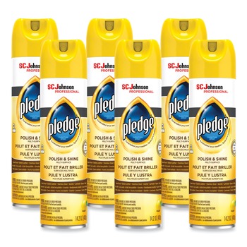 Pledge 301168 14.2 oz. Aerosol Can Furniture Polish - Lemon (6/Carton)