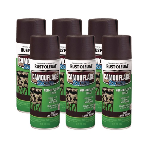 Paint & Paint Supplies | Rust-Oleum 279178 12 oz. Aerosol Can Camouflage Spray Paint - Flat Earth Brown (6/Carton) image number 0