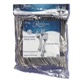 Disposable Forks | WNA REF320FK 7 in. Reflections Heavyweight Plastic Utensils Fork - Silver (40/Pack) image number 0