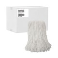 Mop Heads | Boardwalk BWK2016R #16 Cut-End Standard Head Rayon Fiber Mop Head - White (12/Carton) image number 2
