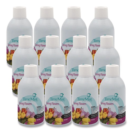 Air Fresheners & Odor Eliminators | TimeMist 1042712 7.1 oz. Aerosol Spray Premium Metered Air Freshener Refill - Spring Flowers (12/Carton) image number 0
