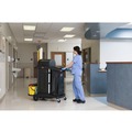 Perforated Roll & Hand Towels | Rubbermaid Commercial 1861427 Executive High Security 23.1 in. x 39.6 in. x 27.5 in. Janitorial Cleaning Cart - Black image number 9
