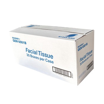GEN GEN6501B 2-Ply Flat Box Facial Tissue - White (3000/Carton)
