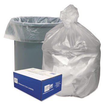 Good 'n Tuff 1506950 40 in. x 46 in. 45-Gallon 10 mic. Waste Can Liners - Natural (250/Carton)