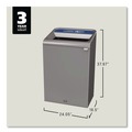 Indoor Waste Receptacles | Rubbermaid Commercial 1961629 33 Gallon Configure 1 Stream Mixed Recycling Waste Receptacle - Gray image number 4