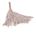 Mops | Boardwalk BWKCD50016S #16 White Cotton Head 50 in. Wood Handle Cotton Deck Mop (12/Carton) image number 3